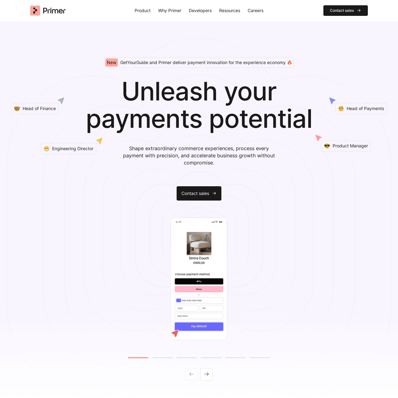 a screenshot of the Primer website