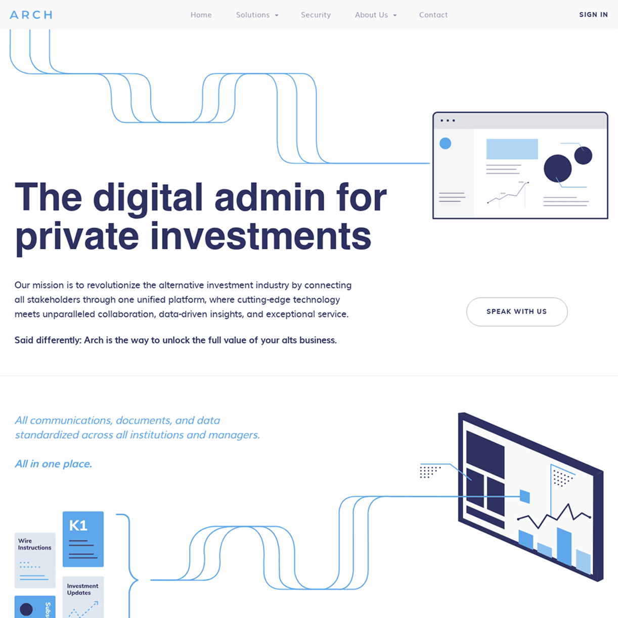screenshot of the Arch website